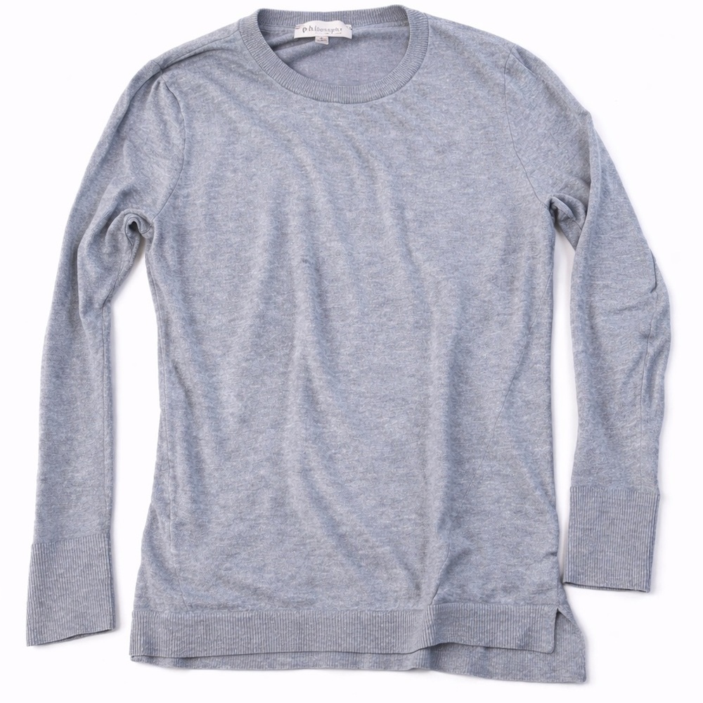 Philosophy Heather Gray Crew Neck Sweater